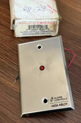RP-28 ALARM CONTROLS Single Gang Remote Wall Plate Led