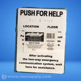 RSN7049 ALPHA COMMUNICATIONS Push Help Wall Sign Fnfp