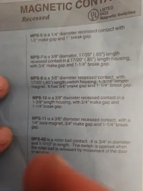 MPS-8 C-K SYSTEMS Magnetic Contacts #3
