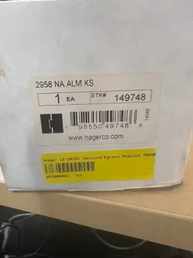 2958T HAGER Delayed Egress Maglock Alm Ks Box Key