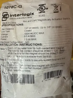 1078C-G INTERLOGIX Magentic Contacts