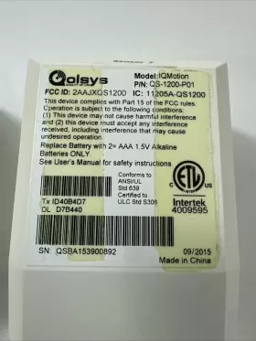QS-1200-P01 QOLSYS Iqmotion Wireless Motion Detector Sensor #3