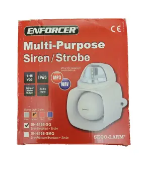 SH-816S-SQ SECO-LARM Enforcer Siren Amber Strobe Audio