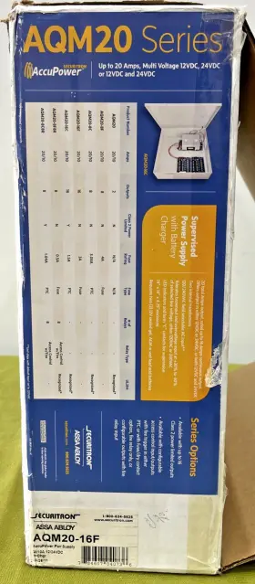 AQM20-16F SECURITRON Power Supply Access Control Psu