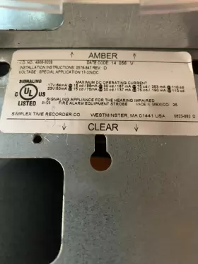 4906-9208 SIMPLEX Amber Vo Wall #2