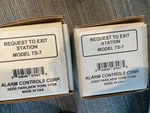Lot Of 2 Alarm Controls Ts-7 Exit Button W/ Installation Instructions Sell Sheet. Fixed Price $34.00.