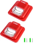 Qwork Fire Alarm, 2 Pack 12 / 24v Dc Wired Sound And Light Pack, Red. Fixed Price $22.82.