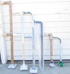 Lot Of 5 Parking Pedestals 84", 72", 60", 41" 38" (like Pedestal Pro) Ctokc. Fixed Price $1137.15.