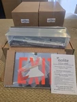 Lot: 5 Isolite Ex1 Red Exit Sign W/battery Backup-ceiling Mount-brushed Aluminum. Fixed Price $199.00.