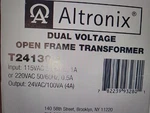 Altronix T24130d Dual Voltage Open Frame Transformer. Fixed Price $40.00.