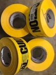 Lot Of 4 - 1306478 Yellow Hazard Warning Barricade Tape Caution 3" X 500'. Fixed Price $34.50.