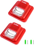 Qwork Fire Alarm, 2 Pack 12 / 24v Dc Wired Sound And Light Alarm Warning St. Fixed Price $21.99.