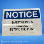 Brady 22627 Safety Glasses Sign Fnip. Fixed Price $18.00.