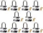 Master Lock 5kalf-a473 2" Keyed Alike Laminated Padlocks - 10 Pack. Fixed Price $231.93.